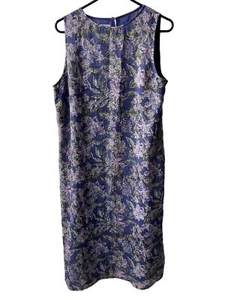 Style And Co Kleid Petite M ärmellos Etui halbtransparent gefüttert blau Blumen Maxi - Bild 1 von 7