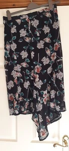 Stunning Romans Originals New Handkerchief Skirt Size 14 black pink green mix - Picture 1 of 4