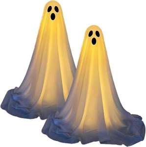 2 x Weihnachten Niedliche Geister Für Vorgarten Terrasse Rasen Garten Partydekor - Bild 1 von 7