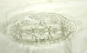 Vintage Anchor Hocking Cut Glass Star Of David, Divided Relish Dish, USA - Picture 1 of 4