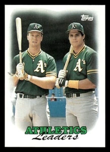 1988 Topps Athletics Leaders #759 Mark McGwire/Jose Canseco (Bash Bros) NM+ QTY - Picture 1 of 2