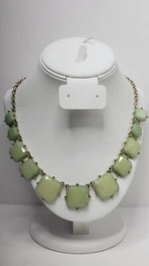 Contemporary Celedon Green hints of Yellow Square Cabochon Collar Choker 16-19" - Picture 1 of 8