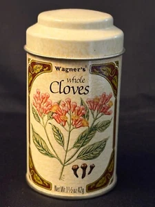 John Wagner & Sons Whole Cloves Metal Spice Tin Wagner’s 3.5” Tall 2” Diameter - Picture 1 of 10