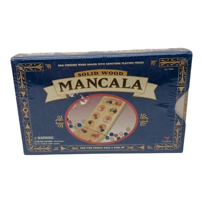 MANCALA Wood Board Gemstones 2 Players Ages 6+ Sealed Wrapped by Cardinal 1999 - Image 1 of 4
