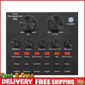 V8 Audio USB Headset Microphone Webcast Live Sound Card for Phone Computer ~ - Bild 1 von 12