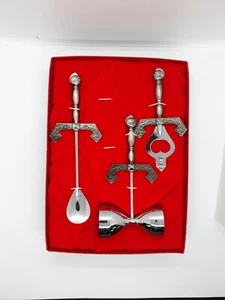 Vintage Medieval Swords Daggers Bar Tool Set In Original Box - Picture 1 of 10