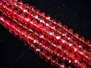 Glass 8mm Rondelles 25cm Strand DIY Jewelry Bracelets Necklaces - Picture 1 of 1