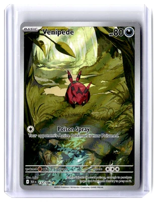 2025 Venipede 132/086 Illustration Rare Pokémon TCG SV Black Bolt - Image 1 of 3