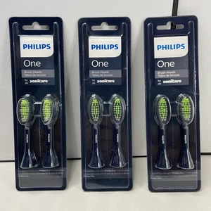 3 Packs (2 PER PACK) Philips ONE Brush Heads by Sonicare #BH1022/04 NAVY - Picture 1 of 7
