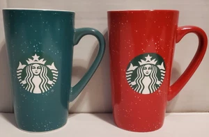 2020 Starbucks Holiday Mugs Set of 2, Red, Green, 16oz, Used - Picture 1 of 6