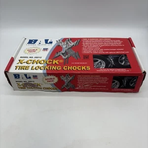 Cuñas de bloqueo de neumáticos BAL X-CHOCK modelo 28012 paquete doble hechas en EE. UU. NUEVAS EN CAJA - Imagen 1 de 7