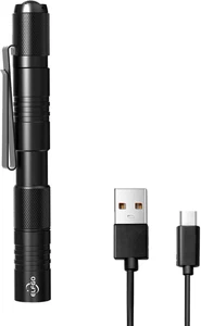 Linterna con clip de bolsillo recargable con zoom LED 3 modos 350 lúmenes - Imagen 1 de 12