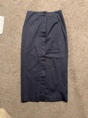 Maxi Vestido Falda Larga Burberry Vintage Azul Abotonada Algodón Talla 10 Foto 1 de 4