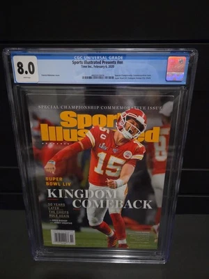 Patrick Mahomes Sports Illustrated CGC 8.0 2/6/20  1st Super Bowl Title Issue  - Image 1 of 4