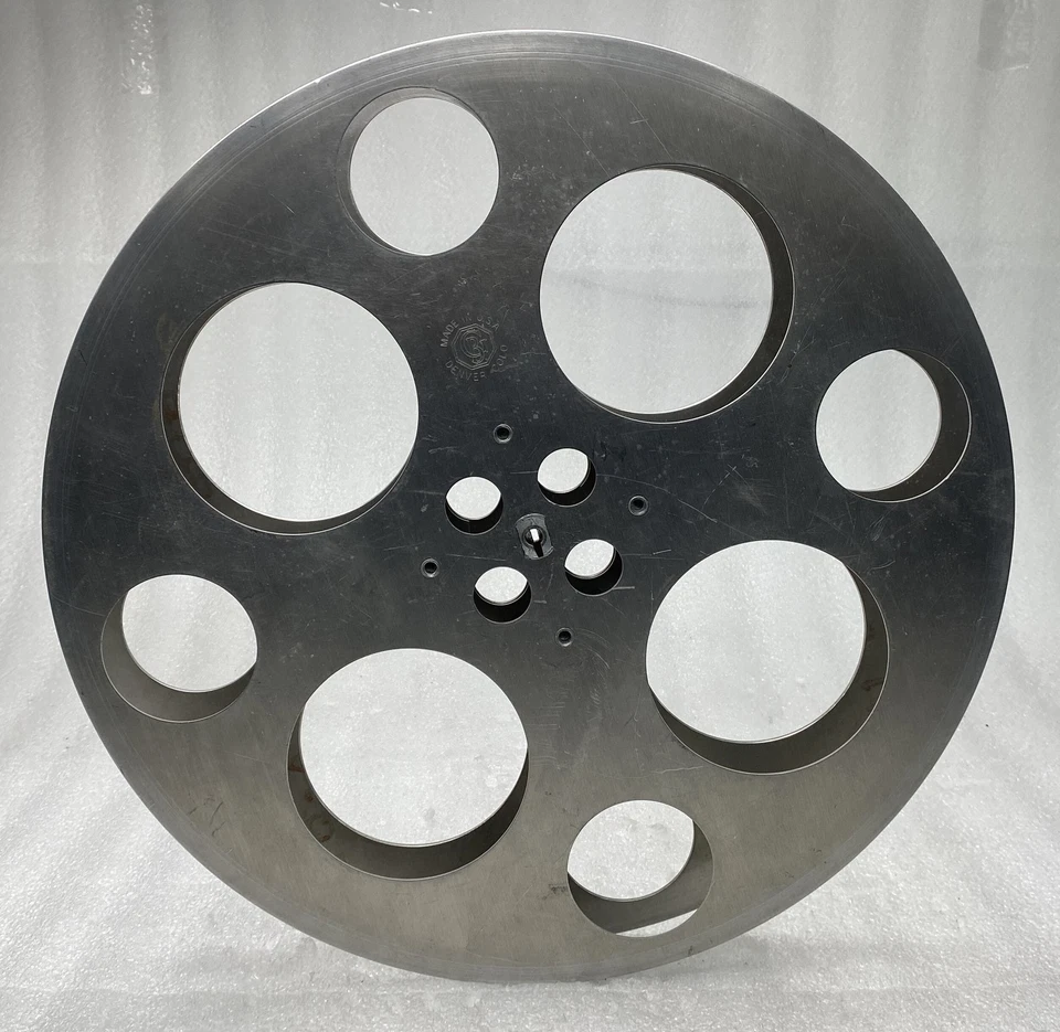 CARRETE DE ALUMINIO GOLDBERG 35 MM 18 1/2 PULGADAS DE DIÁMETRO. HERMOSA PANTALLA O PARA PELÍCULA Foto 1 de 4