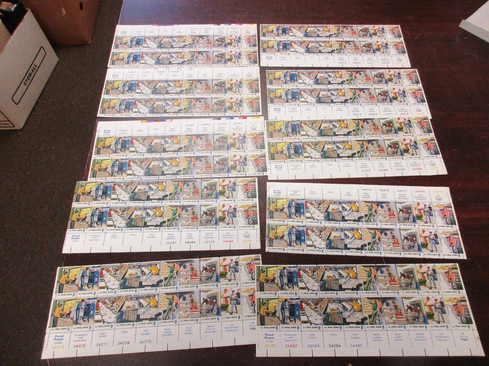 1973 8 cent Postal People 32 strips of 10, Scott #1489-1498, Mint NH - Image 1 of 2