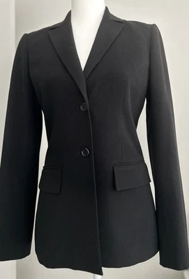 Blazer para mujer BCBG MaxAzria/negro/cierre de 2 botones/ajuste de manga de 4 botones/talla 2 Foto 1 de 4