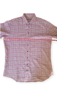 Etro Plaid Button Down Shirt IT 44 US 17.5 White Pink Purple - Picture 1 of 5