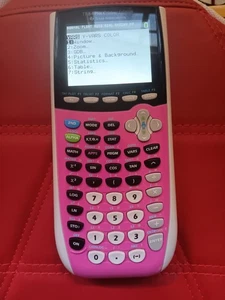 Calculadora gráfica TI-84 Plus C Silver Edition rosa con cable USB - Probada funciona - Imagen 1 de 9
