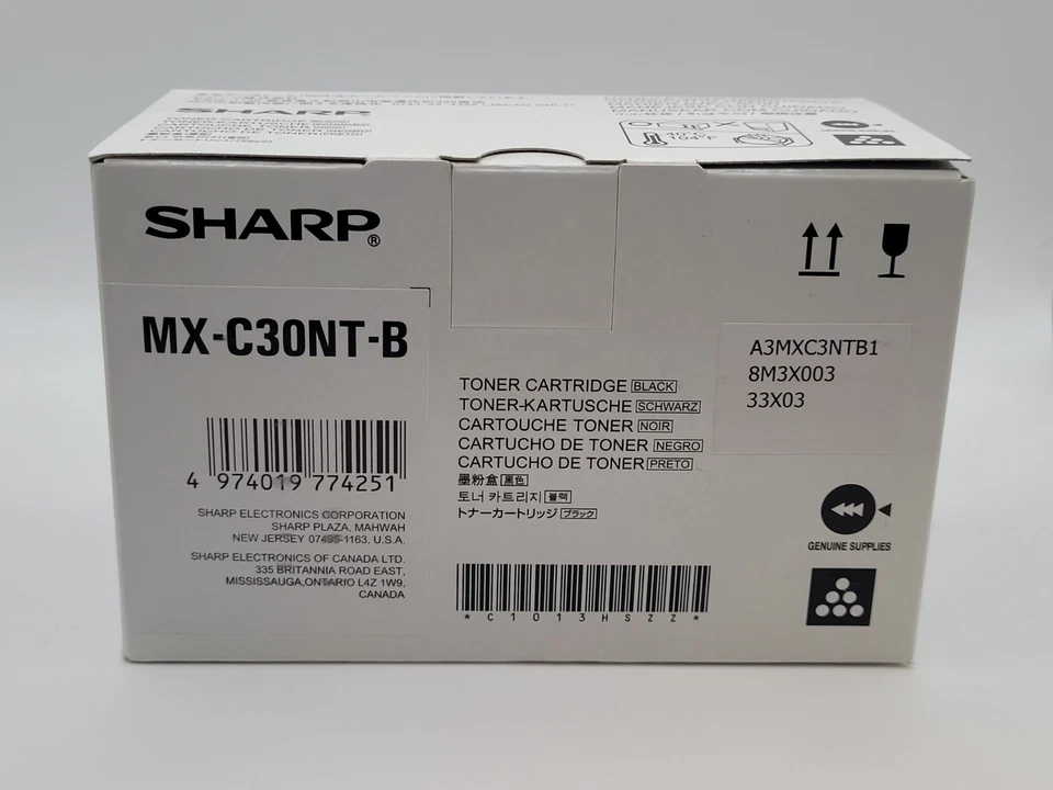 GENUINE SHARP MX-C30NT-B MX-C250 BLACK TONER CARTRIDGE (OEM) AUTHENTIC ORIGINAL - Image 1 of 1