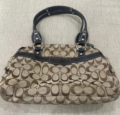 Coach Penelope F14695 Light Brown Signature Jacquard 3 Section Purge Hand Bag - Image 1 of 4