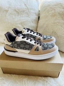 NIB Coach Clip Low Top Sneaker In Signature Jacquard Womens US Size 9 B Euro39.5 - Picture 1 of 10