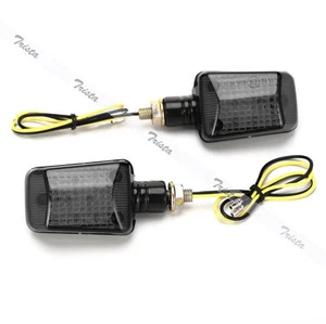 2x9 LED Amber Motorcycle Turn Signals Indicator Light Universal 12V Smoke  #J32 - Picture 1 of 5