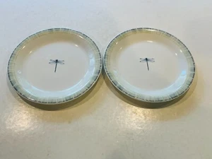 PORTMEIRION PS Studios LAKESIDE Dragonfly Salad Plates 9"- Set of 2 - Picture 1 of 7