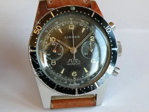 "LIDHER"-ACCIAIO-OVERSIZE (38 MM)-CASSA A VITE-LANDERON 248-SUB 200 M-FIRMATO - Picture 1 of 12