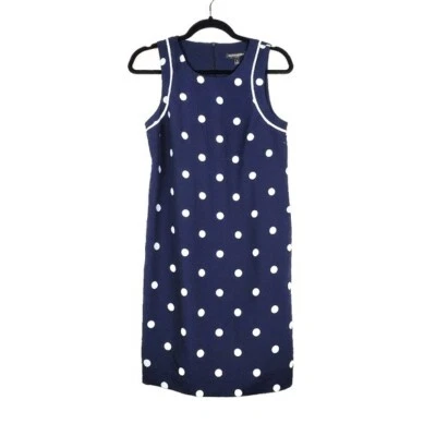 Vestido recto Banana Republic Factory para mujer sin mangas azul a lunares talla 2 nuevo con etiquetas Foto 1 de 4