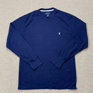 Polo Ralph Lauren Sleep T Shirt Mens Medium Navy Waffle Knit Sleepwear Top - Picture 1 of 10
