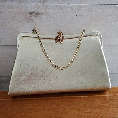 Bolso sin asas vintage con asa de cadena dorada Almirante 9,5" x 6" Foto 1 de 4