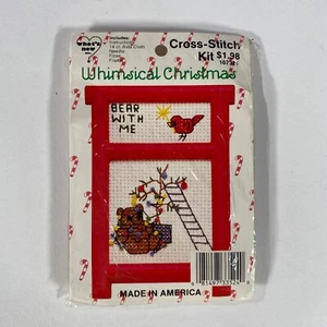 WHAT'S NEW INC WHIMSICAL CHRISTMAS "BEAR W/ ME" CARDINAL CROSS-STITCH KIT 107321 - Picture 1 of 2