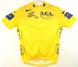 Nike Tour de France 2011 Mens Medium Cycling Bike Cycle Yellow Leader Jersey - Picture 1 of 10