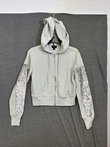Chaqueta con capucha True Religion para mujer talla M lentejuelas corta agave *leer* - Imagen 1 de 8