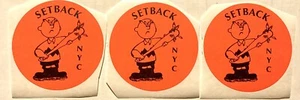 JUEGO DE 3 PEGATINAS RETROCESO RARO AÑOS 2000 REDONDO CHARLIE MARRÓN CON DISEÑO DE MURCIÉLAGO NYHC - Imagen 1 de 2