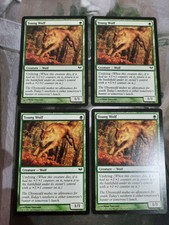 Magic the Gathering MTG - 4 x Young Wolf (A Playset!) - Dark Ascension - Ex