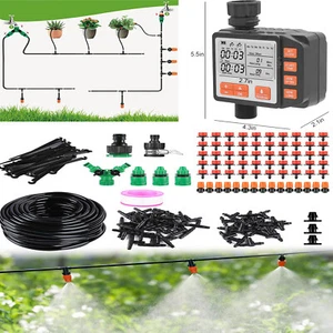 164FT Greenhouse Mist Drip Irrigation Kit w/ Garden Timer, Plant Watering System - Picture 1 of 32
