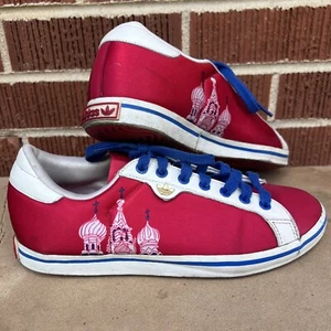 RARE ADIDAS Moscow Kremlin Sneakers Tennis Shoes Russian Red Blue White Sz 6.5 - Picture 1 of 17