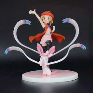 Serena With Sylveon And Eevee Pokemon Trainer Collectible Statue Figure Model