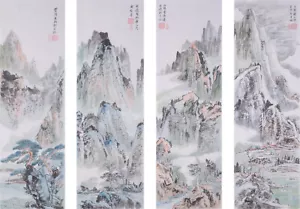 Obra de Arte Paisaje Árbol Bosque Pincel Chino Pincel Tinta Pintura Acuarela - Imagen 1 de 24