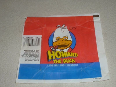 VINTAGE 1986 HOWARD THE DUCK MOVIE CARD STICKER WAX BOX PACK WRAPPER TOPPS > - Image 1 of 2