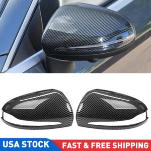 Fits Benz C E GLC Class W205 X253 W213 2016-20 Carbon Paint Mirror Cover Caps - Bild 1 von 12