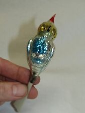 German Antique Glass Clip On Owl Vintage Christmas Ornament Decoration 1950's