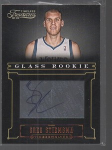 GREG STIEMSMA 2012-13 PANINI TIMELESS TREASURES GLASS ROOKIE AUTO #178   /499