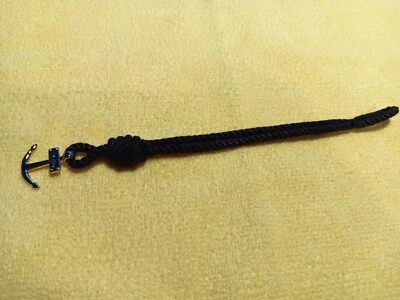 Jean Paul Gaultier, WRIST BAND BLACK ROPE GOLD PLATE ANCHOR NEW LIMITED - Image 1 of 4