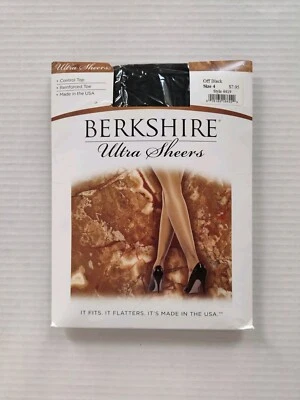 Berkshire Control Top Pantyhose Off Black Size 4 Fits 145-175 Lbs Made In USA - Image 1 of 4