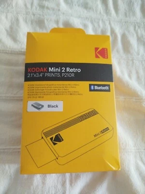 KODAK MINI 2 RETRO 4PASS STAMPANTE FOTO PORTATILE BLUETOOTH NERO + 68 FOGLI - Immagine 1 di 4