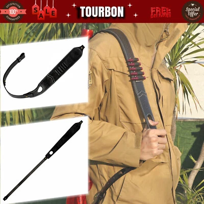 TOURBON Vintage Leather 308win Rifle Sling Ammo Carrying Finger Rest Strap Black - Image 1 of 4