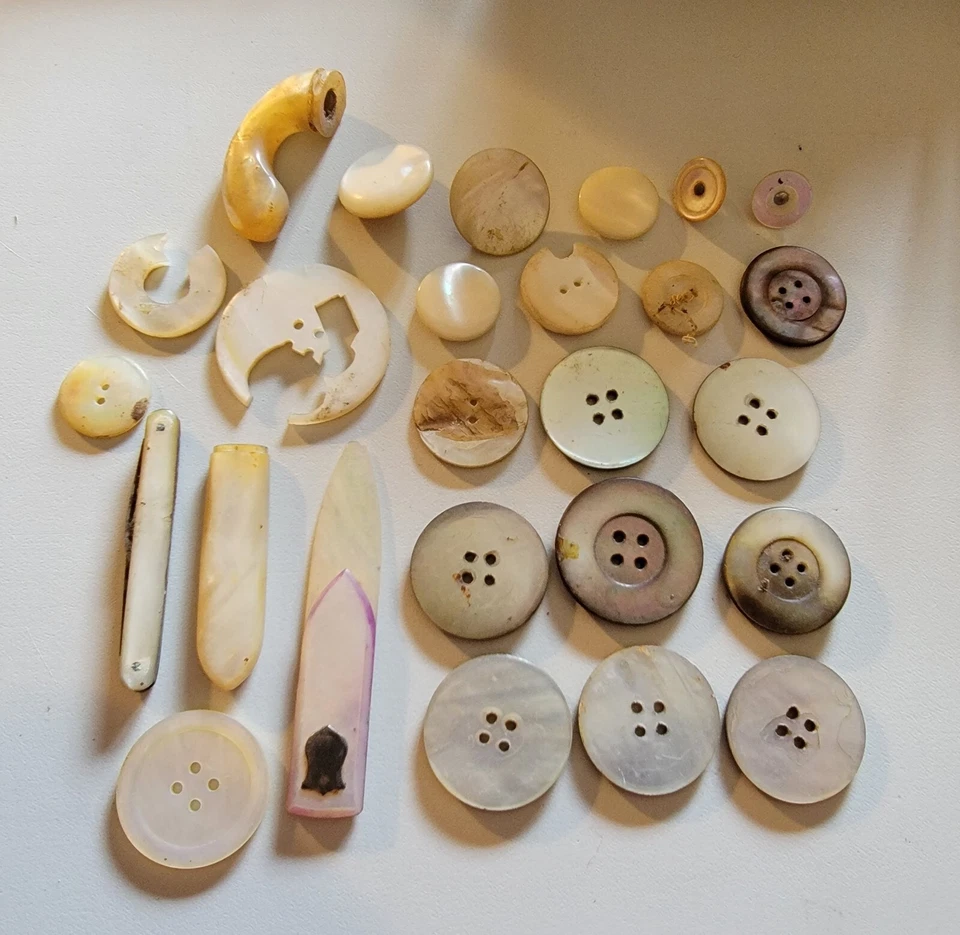 Surtido Vintage Madreperla Botón Varios Paquete Foto 1 de 1